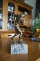 Metall Figur Fussballspieler Bronze? Skulptur Statue Büste Sculpture Bust 1900-1949 Bild 9