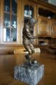 Metall Figur Fussballspieler Bronze? Skulptur Statue Büste Sculpture Bust 1900-1949 Bild 1