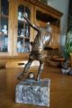Metall Figur Fussballspieler Bronze? Skulptur Statue Büste Sculpture Bust 1900-1949 Bild 3