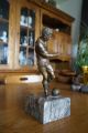 Metall Figur Fussballspieler Bronze? Skulptur Statue Büste Sculpture Bust 1900-1949 Bild 8