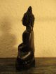 Sitzender Buddha Figur 13cm Schwarz Gießmasse Skulptur Meditation Feng Shui Entstehungszeit nach 1945 Bild 1