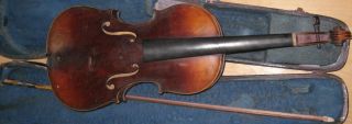 Alte Violine /geige - Zettel: Joseph Kloz An: 1730 Mit Altem Bogen,  Holzkoffer Bild
