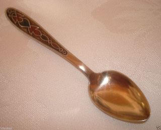 Russischer Teelöffel Kaffeelöffel Russland 875 - Er Silber Emaille Silver Spoon Bild