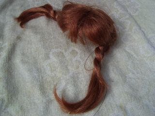 Alte Puppenteile Feuerrote Lang Haar Perücke Vintage Doll Hair Wig 20 Cm Girl Bild
