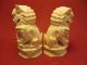 Beinfiguren - Paar Chinesische Tempelwächter - Fo Hunde - Signiert - Um 1900 - Art.  2841 Beinarbeiten Bild 3