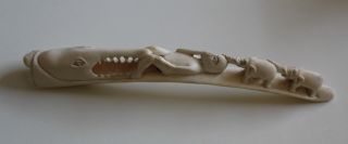 Afrika Aus Bein Geschnitzt 33cm.  En Os,  Bone Ca.  237 Gramm Schwer Bild