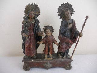 Alte Figurengruppe,  Hl.  Wandel,  Hl.  Familie,  Maria,  Josef,  Jesus,  Barock,  33 Cm Bild