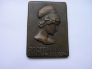 Antike Bronze Plakette Leipzig 1912 - 400 Jahre Nikolaischule Bild