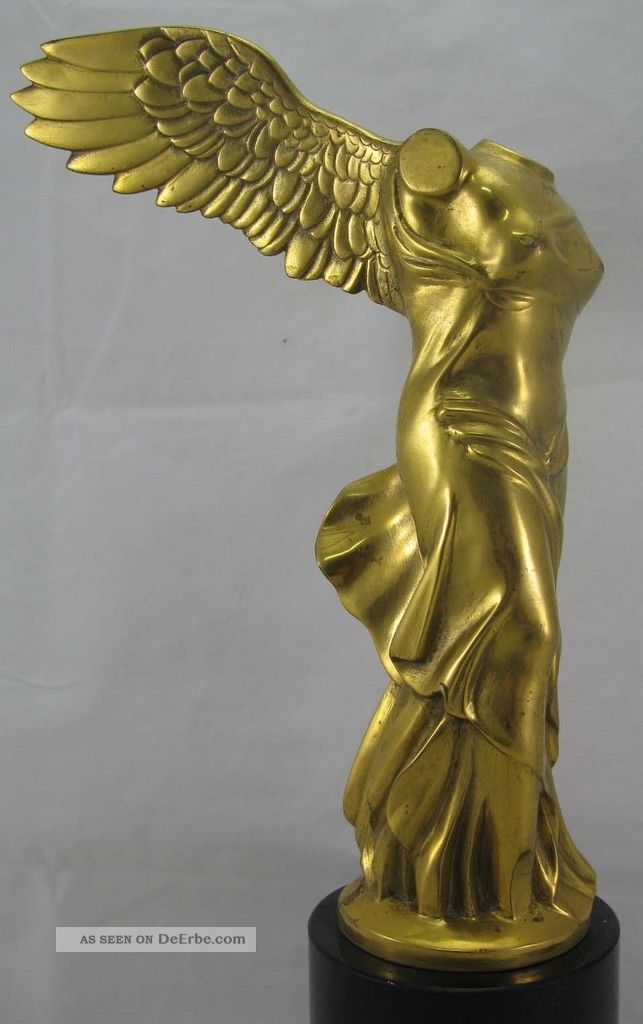 Nike Von Samothrake Bronze Figur / Skulptur Vergoldet Auf Steinsockel 1980 Bronze Bild