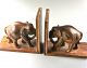 Elefanten - Buchstützen Aus Edelholz,  Kunstvolle Holzschnitzarbeit,  Höhe Je 17 Cm. Holzarbeiten Bild 1