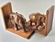 Elefanten - Buchstützen Aus Edelholz,  Kunstvolle Holzschnitzarbeit,  Höhe Je 17 Cm. Holzarbeiten Bild 3