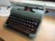 Historische 50er Jahre Olympia Sm2 Schreibmaschine Petrol - Grünblechgehäuse,  Chrom Antike Bürotechnik Bild 3