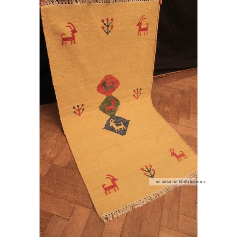 Wunderschön Handgeknüpfter Orient Teppich Gabbeh Kelim Carpet Tapis 140x75cm Teppiche & Flachgewebe Bild