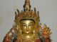Buddha Statue Chengrezig Dalai Lama Bronze Teils Feuervergoldet 23 Cm 1,  95 Kg Entstehungszeit nach 1945 Bild 2