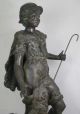 Hirte / Mann Mit Hund Weiß - Bronze Figur / Skulptur / Plastik H.  46,  5cm Frankreich 1900-1949 Bild 4
