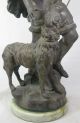 Hirte / Mann Mit Hund Weiß - Bronze Figur / Skulptur / Plastik H.  46,  5cm Frankreich 1900-1949 Bild 5