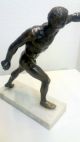Muskulöser Bronze Athlet Um 1900 Auf Marmor Bronze Bild 1