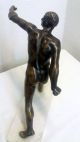 Muskulöser Bronze Athlet Um 1900 Auf Marmor Bronze Bild 3