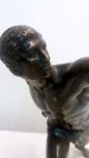 Muskulöser Bronze Athlet Um 1900 Auf Marmor Bronze Bild 6