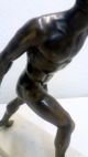 Muskulöser Bronze Athlet Um 1900 Auf Marmor Bronze Bild 7