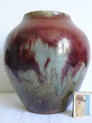 Wmf Ikora Grosse Keramik Vase Laufglasur Ochsenblutglasur (conitz) Bild