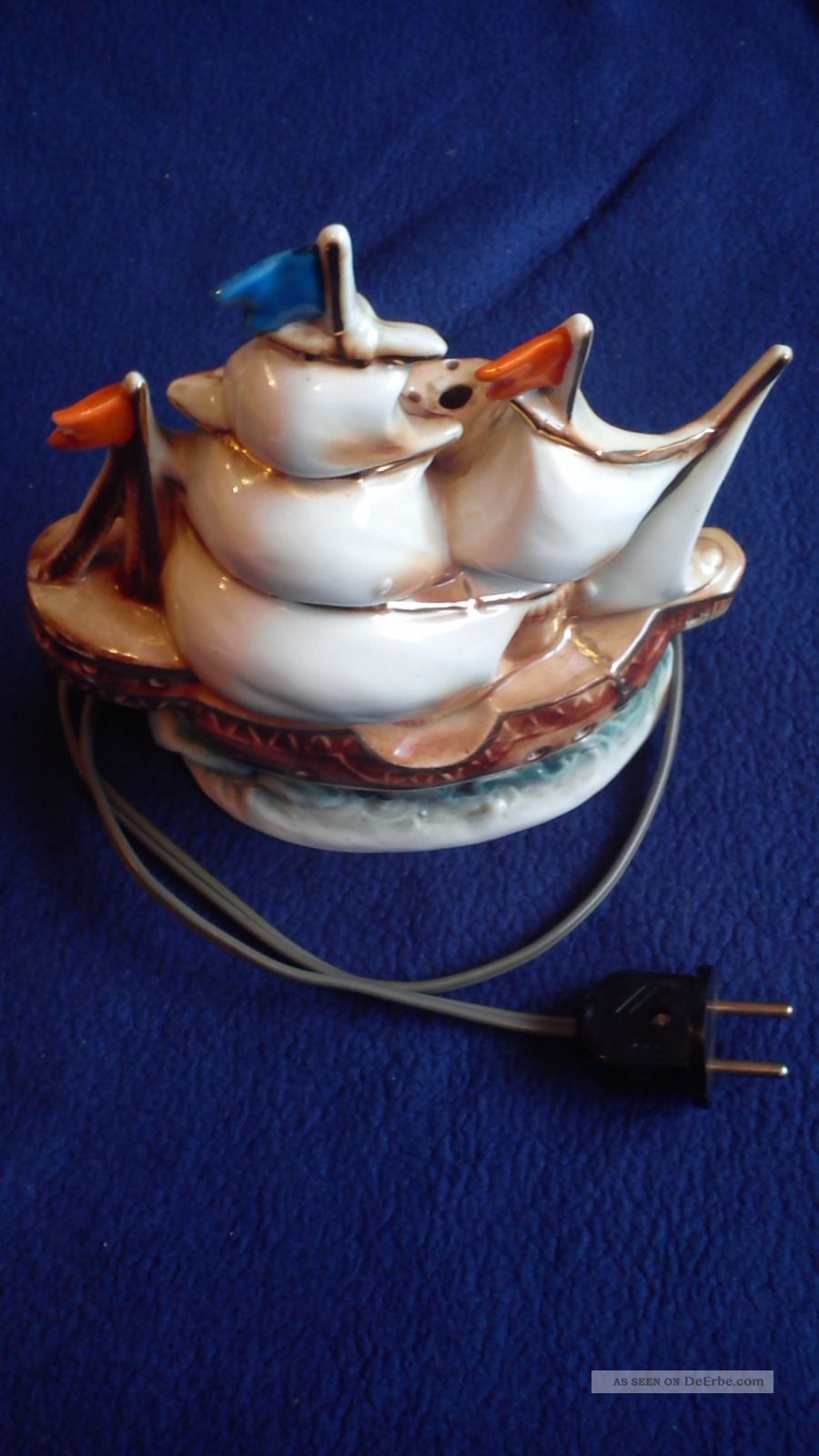 Rauchverzehrer Schiff Porzellan Kogge Hg & Co Sammeln Selten Nach Form & Funktion Bild