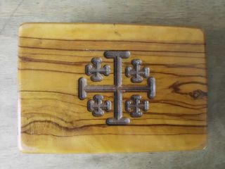 Holzkästchen Mit Jerusalemkreuz (seltenes Einzelstück,  Ca.  100 Jahre Alt) Bild