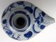 China Porzellan Kanne Vase Gefäß Krug Für Sake (?) Blaumalerei Gemarkt - Alt Asiatika: China Bild 2