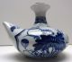China Porzellan Kanne Vase Gefäß Krug Für Sake (?) Blaumalerei Gemarkt - Alt Asiatika: China Bild 3