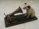 A Cast Iron Nipper Dog Polidor With Gramophone Party Gag Vintage Geschenk Blasinstrumente Bild 2