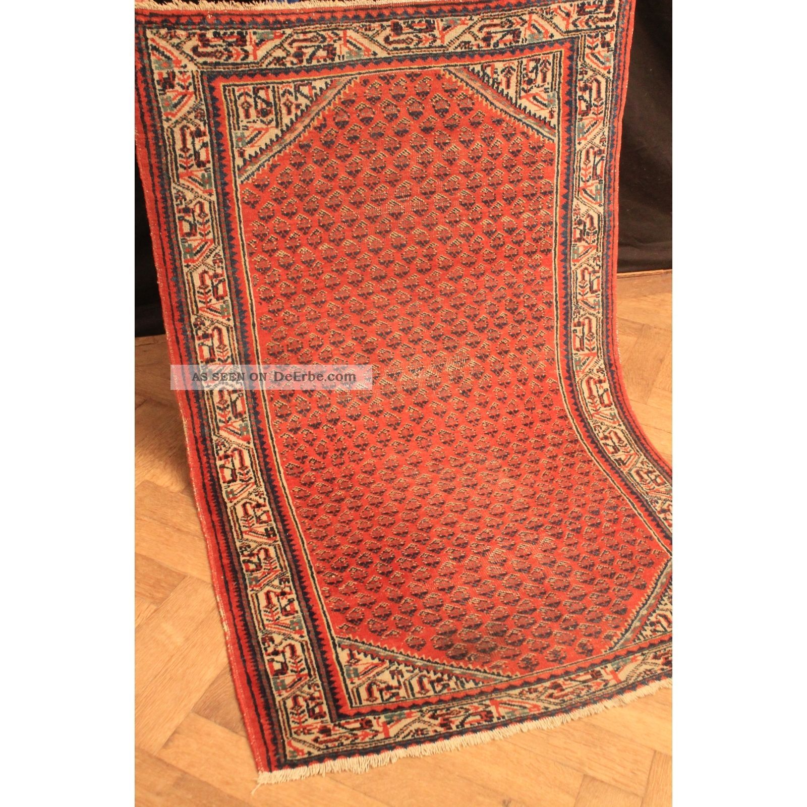Alt Handgeknüpfter Orient Teppich Malaya Mir Old Rug Carpet Tappeto 100x160cm Teppiche & Flachgewebe Bild