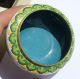 Alte Cloisonne Email Deckeldose Top Blumen Bunt China Grün Gelb Rare Messing Sel Asiatika: China Bild 11