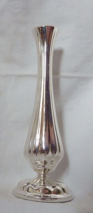 Silberne Vase Art Deco Jugendstil Silber / Versilbert ? Fuß Antik Alt Mund Oval Bild