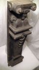 Eine (v.  Zwei) Alte Holz Schnitzerei,  Figur Säule Figürlich,  53 Cm Engel Antik Vor 1900 Bild 4
