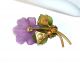 50iger Jahre Veilchen Brosche - Flieder Blüten Brosche - Violett Brooch Broschen Bild 1