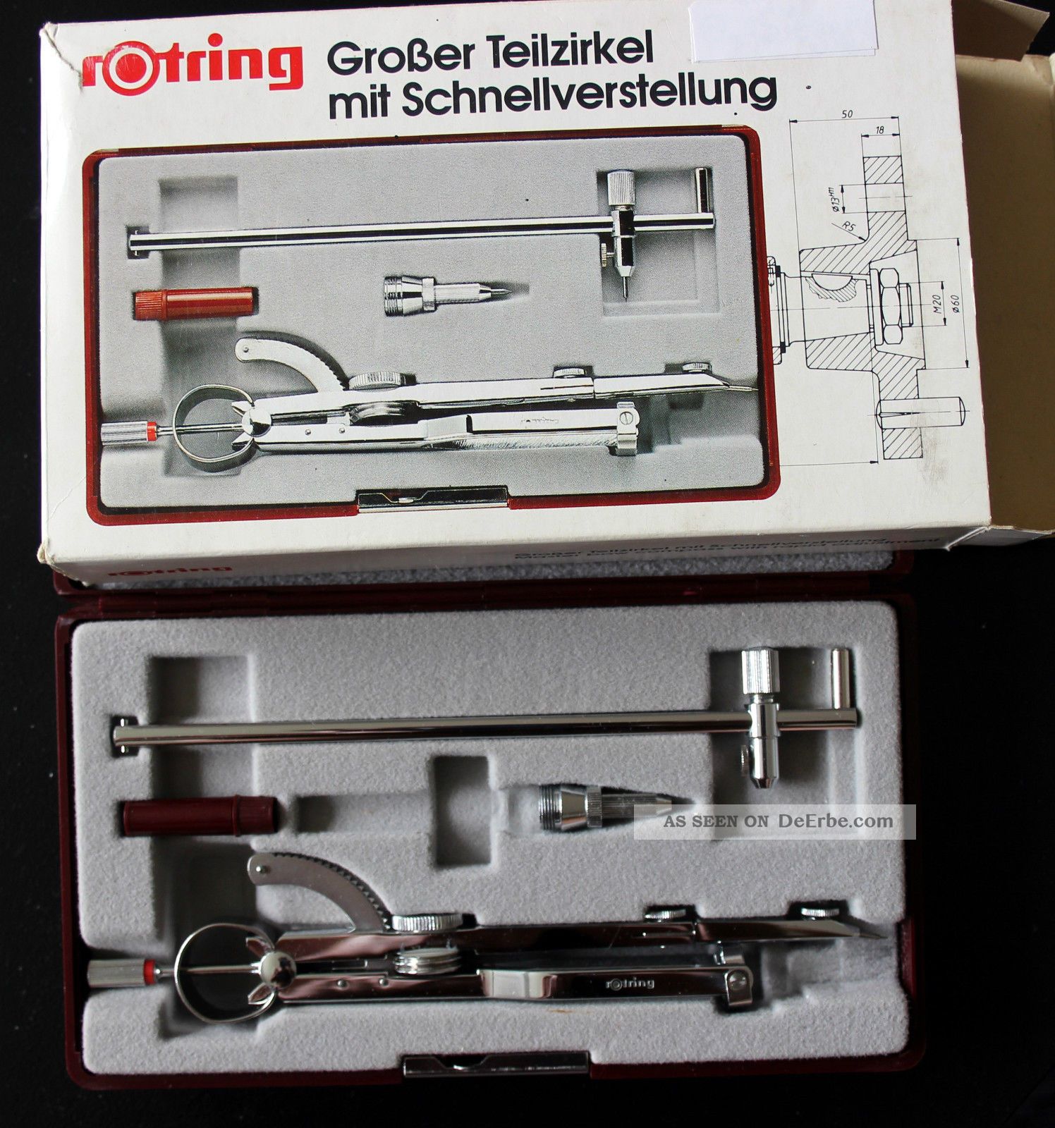 Großer Teilzirkel Mit Schnellverstellung,  Fa.  Rotring,  So Gut Wie Wissenschaftliche Instrumente Bild