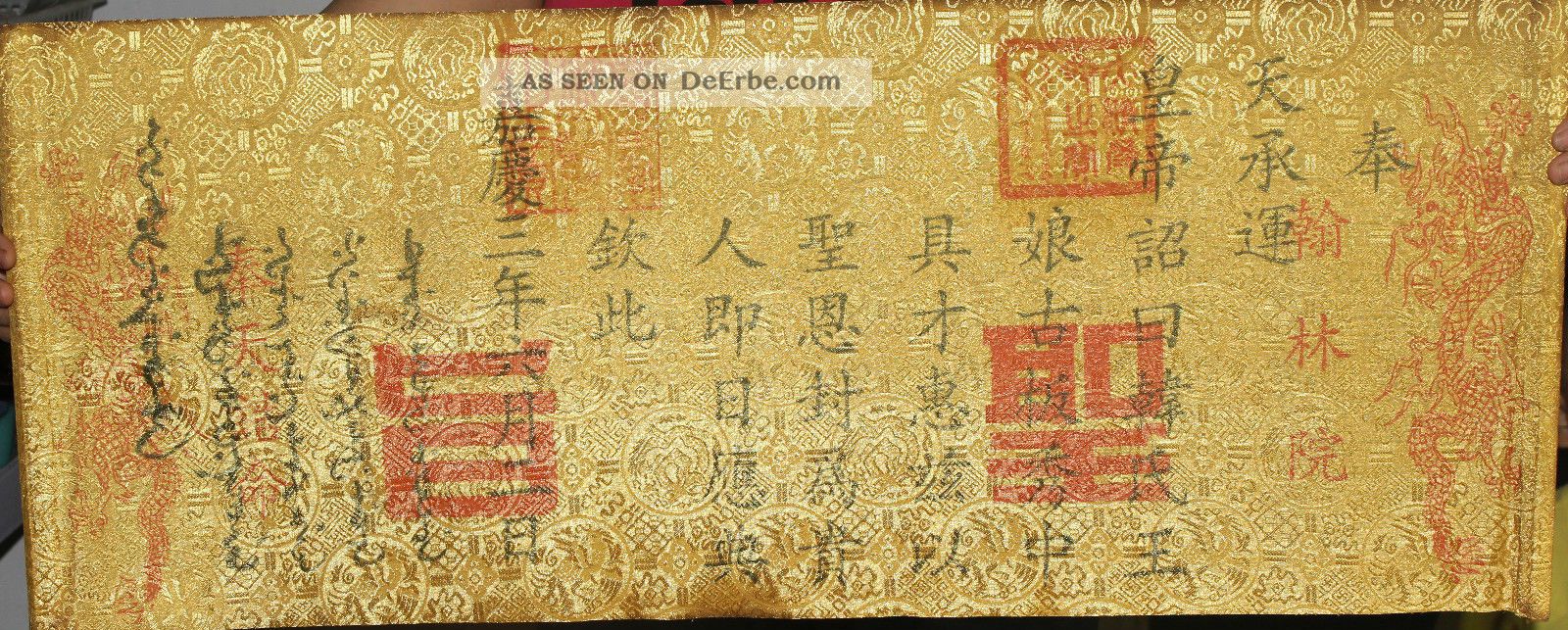 80cm Altes Dekret Aus Gelbes Papier China Asiatika: China Bild