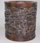 1200g Brush Pot， China Wood Schnitzerei Height 15.  2cm Entstehungszeit nach 1945 Bild 7