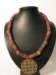 Schöne Ethnokette Alte Bakelit Togo Krobo Ghana Brass Beads C11 Afrozip Entstehungszeit nach 1945 Bild 1