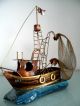 Fischkutter Schiffsmodell Florida Ana A.  D.  Usa Handarbeit 50er Skulptur Metall Nautika & Maritimes Bild 2