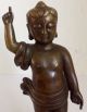 Alte Buddha (als Kind) Skulptur,  Wohl Bronze,  Stehend Mit Erhobenem Zeigefinger. Asiatika: Südostasien Bild 2