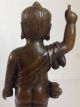 Alte Buddha (als Kind) Skulptur,  Wohl Bronze,  Stehend Mit Erhobenem Zeigefinger. Asiatika: Südostasien Bild 6