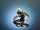 Exquisiter Ring Weiss Gold 585 Akoya Zucht Perlen Brillanten MÜnchen Um 1950 Ringe Bild 3