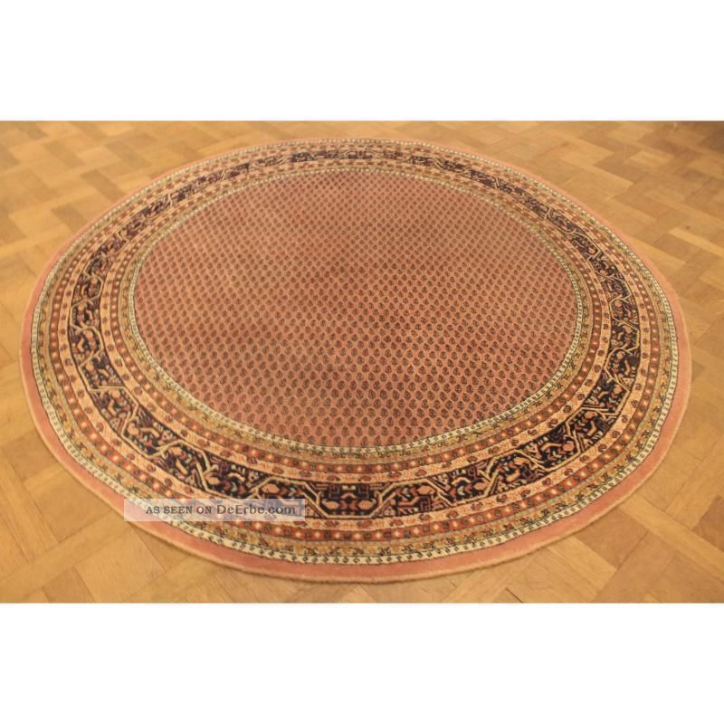 Königlich Rund Handgeknüpfter Orient Palast Teppich Blumen Mir Carpet Rug 240cm Teppiche & Flachgewebe Bild