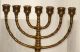 Älterer Jüdischer Kerzen - Ständer Leuchter Davidleuchter Messing Menora Judaica Bild 2