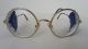 Vintage Runde Brille Mit Seitenschutz Leder Accessoires Bild 1