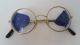 Vintage Runde Brille Mit Seitenschutz Leder Accessoires Bild 2
