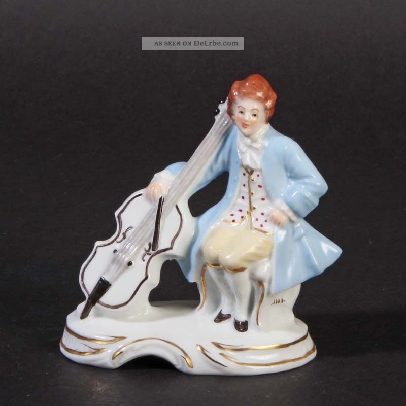 Musiker Bass Sitzendorf Porzellan Thüringen Figur Porcelain Figurine Nach Marke & Herkunft Bild