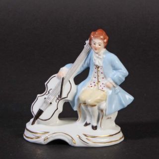 Musiker Bass Sitzendorf Porzellan Thüringen Figur Porcelain Figurine Bild