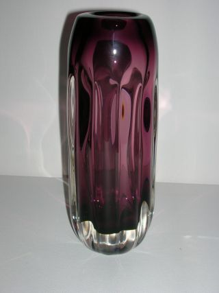 Schwere Massive Kristall - Vase Italien Murano? Überfang 1,  7 Kg 22 Cm Nachlass Bild